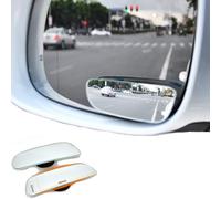 Miroir D'Angle Mort En Verre Véritable Pour Voiture, Miroir Latéral Aveugle 360° Réglable À Grand Angle, 2 Pièces