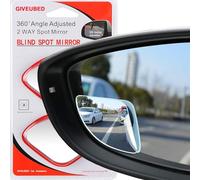Miroir d'angle mort, miroir d'angle mort incurvé sectoriel, miroir grand angle en verre HD amélioré, rétroviseur convexe réglable à 360° sans cadre pour voitures, camions et SUV grand secteur 2 pcs