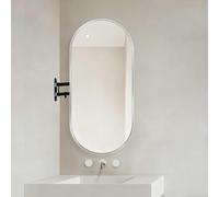 Miroir d'angle mural rotatif avec bras extensible - Design inclinable réglable pour salon, chambre à coucher, dressing - Argenté - 40 x 70 cm