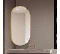 Miroir d'angle ovale pivotant à fixation murale moderne pour salle de bain avec bras extensible Positionnement vertical et horizontal au-dessus de l'évier 40 x 70 cm