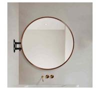 Miroir d'angle Pivotant, Miroir De Salle De Bain Rétractable Rotatif, Miroir De Maquillage Rond Suspendu, Miroir Décoratif, Imagerie Haute Définition, Adapté Aux Hôtels Familiaux(Brown,70x70cm)