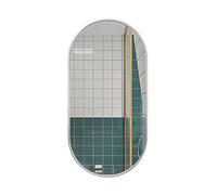 Miroir d'angle pivotant pour salle de bain HD Argent Vani avec support latéral incliné pour salon, chambre à coucher et couloir - Slish noir et blanc opts disponibles
