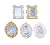 Miroir de avec cadre miniature baroque victorien européen | Petits miroirs pour la décoration de poupées pour les passionnés de famille, garçons, filles, adolescents