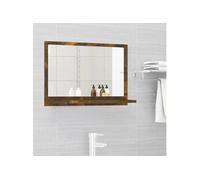 815636 vidaXL Miroir de bain Chêne fumé 60x10,5x37 cm Bois d'ingénierie