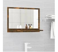 Miroir de Bain - vidaXL - bois d'ingénierie - chêne fumé - 60 x 10 5 x 37 cm@sou61n