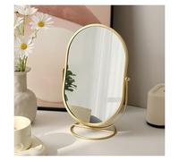 Miroir De Bureau Doré, Noir Et Argenté, Miroir De Maquillage pour Chambre À Coucher, Miroir De Table Ovale Rotatif À 360 Degrés, Miroir Cosmétique 21x30cm