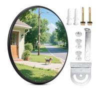 Miroir de circulation 30 cm - Miroir Convexe Rond Grand Angle - Grand angle Convexe pour sorties, rétroviseur de rue réglable - Parabolique, pour garage, circulation, entrées, bureau, cour, entrepôt