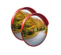 Miroir de circulation convexe 45 cm, 2 pièces Miroirs grand angle convexes ronds, miroirs d'angle mort intérieurs et extérieurs avec support pour garages, allées, aide au stationnement