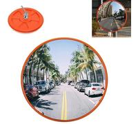 Miroir de circulation, convexe de 60 cm, miroir de sécurité, miroir panoramique, miroir rond grand angle de 130 degrés, miroir de surveillance, miroir convexe intérieur et extérieur, avec support