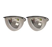 Miroir de Circulation Convexe Lot de 2, Miroir Routier de Sécurité en demi-dôme 2 pcs Ø30 cm Acrylique