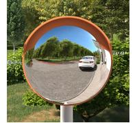Miroir de circulation convexe - vidaXL - Ø 30 cm - Polycarbonate - Orange - Pare-soleil intégré