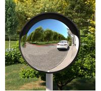 Miroir de circulation convexe - vidaXL - Ø 45 cm - Polycarbonate - Noir