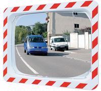 SPL SPL Miroir de signalisation H600xB800mm Ku.rouge/blanc avec support intérieur/extérieur Quantité:1