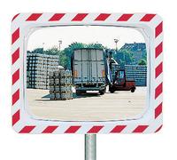 Miroir de circulation Vialux® polymir rouge et blanc 40 x 60 cm