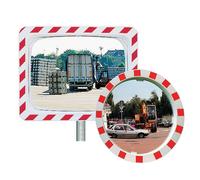 Miroir de circulation Vialux® polymir rouge et blanc diamètre 60 cm