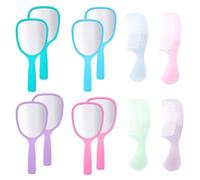 Miroir De Courtoisie 8 Pièces, Peigne 4 Pièces, Mini Miroir Carré, Miroir De Retouche Extérieur, Miroir À Main Portable, Miroir De Courtoisie Avec Poignée, Miroir De Courtoisie De Voyage