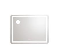 Miroir de courtoisie avec éclairage - Pour la coiffeuse - Grand miroir avec USB et type-C, grossissement 10x et 3 températures de couleur - 80 x 60 cm - Blanc