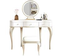 Miroir De Courtoisie Avec Lumières Et Ensemble De Coiffeuse Simple Table De Maquillage En Bois Armoire De Rangement Chambre De Stockage En Bois Tiroir De Stockage Table De Maquillage Vanité Pour Adole