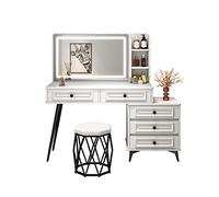 Miroir De Courtoisie Avec Lumières Et Ensemble De Commode Chambre Simple Petit Appartement Table De Maquillage Avec Miroir Bureau De Stockage De Stockage Côté Cabinet Ensemble Vanité Pour Adolescents
