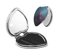 Miroir de courtoisie Compact imprimé Volcan pour Filles et Femmes, Miroir de Maquillage Pliable élégant pour Portefeuille, Poche à Main, Miroir cosmétique grossissant Double Face