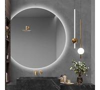 Miroir de courtoisie demi-cercle à DEL à intensité variable de 101,6 cm avec 3 couleurs, miroir de salle de bain rétroéclairé antibuée antidéflagrant, décoration élégante pour la maison