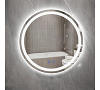 Miroir de courtoisie éclairé à DEL à intensité variable pour salle de bain, design cercle anti-buée pour salon, chambre, entrée, couloir