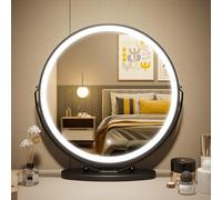 Miroir de courtoisie Hollywood avec lumières LED - Grand miroir de maquillage sur pied, rotation à 360°, intensité tactile, 3 modes de couleur pour chambre à coucher et salon, parfait pour