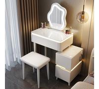 Miroir de courtoisie LED avec éclairage 3 couleurs, capteur tactile, haut-parleur Bluetooth et port USB - Table de maquillage compacte pour une beauté sans effort et un éclairage d'ambiance