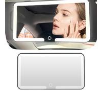 Miroir de courtoisie LED pare-soleil de voiture - Rechargeable contrôle tactile, 3 modes d'éclairage, longue durée de 180 jours, ajustement universel pour voiture/camion/SUV, miroir cosmétique HD