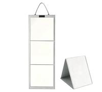 Miroir de danse portable 3 volets pleine longueur de avec poignée | 42.5in / 108 cm de longueur, verre résistant aux chocs et boîtier de protection en feutre, design pliable à trois volets avec