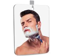 Miroir de Douche Grande Miroir Rasage avec Ventouse Petit Miroir à Suspendre pour Salle de Bain Miroir Adhesif Porte Miroir de Camping de Voyage en Acrylique 15cm x 10cm