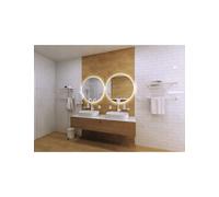 Miroir de douche mural grossissant WHITE en laiton blanc 19cm-Blanc-Sans adhésive-Blanc-19 ---19 Bemeta