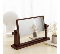 Miroir de Dressing, Miroir de Dressing en Bois Massif Pur, Miroir de Dressing Pliant Rectangulaire Américain Antique, avec Support Adapté au Salon, Dortoir, Chambre(Color:Marron)
