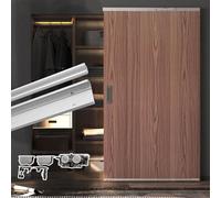 Miroir de grange coulissant avec rail caché et quincaillerie à fermeture amortie