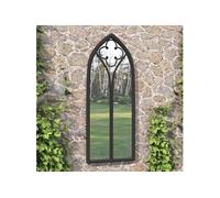 Vidaxl Miroir De Jardin Noir 100x45 Cm Fer Pour Utilisation Extã©Rieure