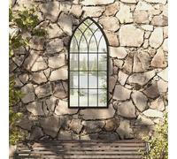 Miroir de Jardin Noir 100x45 cm Fer pour Utilisation Extérieure Mural vidaXL