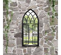 Miroir de Jardin Noir 100x45 cm Fer pour Utilisation Extérieure Mural vidaXL