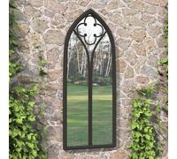 Miroir de Jardin Noir 100x45 cm Fer pour Utilisation Extérieure Mural vidaXL