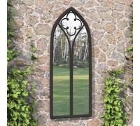 vidaXL Miroir de jardin, Noir, 100x45 cm Fer pour utilisation extérieure