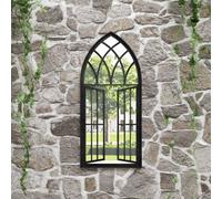 Miroir de Jardin Noir 100x45 cm Fer pour Utilisation Extérieure Mural vidaXL