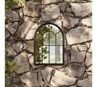 Miroir de Jardin Noir 60x45 cm Fer pour Utilisation Extérieure Mural vidaXL