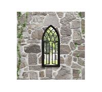 Vidaxl Miroir De Jardin Noir 70x30 Cm Fer Pour Utilisation Extã©Rieure