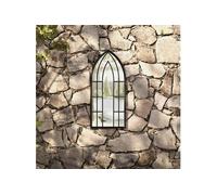 vidaXL Miroir de jardin – Fer, noir 70 x 30 cm – Pour utilisation extérieure