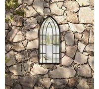 Miroir de Jardin Noir 70x30 cm Fer pour Utilisation Extérieure Mural vidaXL
