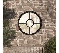 vidaXL Miroir de jardin Sable - Rond 60x4 cm Fer - Utilisation extérieure