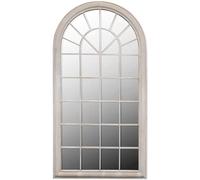 Miroir de jardin rustique arqué 60 x 116 cm en fer et verre - Miroir mural décoratif pour jardin, terrasse et salon - Résistant aux intempéries et durable