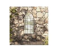 Vidaxl Miroir De Jardin Sable 100x45cm Fer Pour Utilisation Extã©Rieure