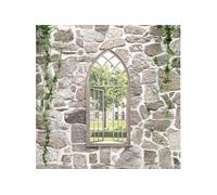 Vidaxl Miroir De Jardin Sable 100x45cm Fer Pour Utilisation Extã©Rieure