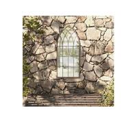 vidaXL Miroir de jardin mural Sable 100x45 cm Fer pour extérieur
