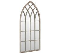 Miroir de jardin sable 70 x 30 cm en fer avec effet rouille antique, miroir mural de jardin pour décoration et direction de la lumière, matériau robuste pour l'extérieur, montage mural facile sans